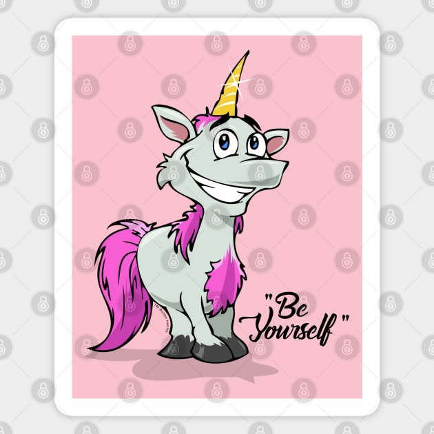 Be Yourself - Unicorn #2    Lt Tees Magnet by Illustratorator